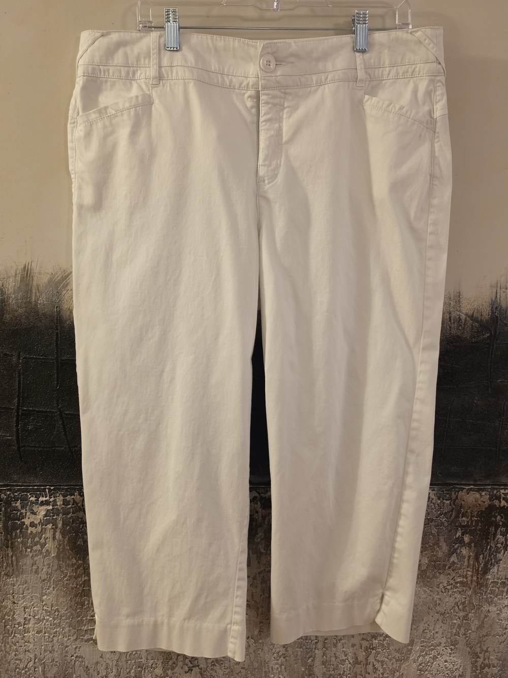 intro. Cream Ankle Crop Straight Jeans